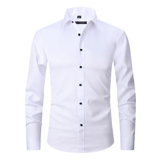 Men's slim fit shirt with long sleeves and button closure