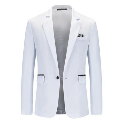 Men's Blazer – Tailored Slim Fit – Breathable Blend – Single Button – Flap Pockets