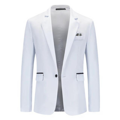 Men's Blazer – Tailored Slim Fit – Breathable Blend – Single Button – Flap Pockets