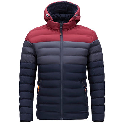 Men's waterproof padded jacket with gradient color