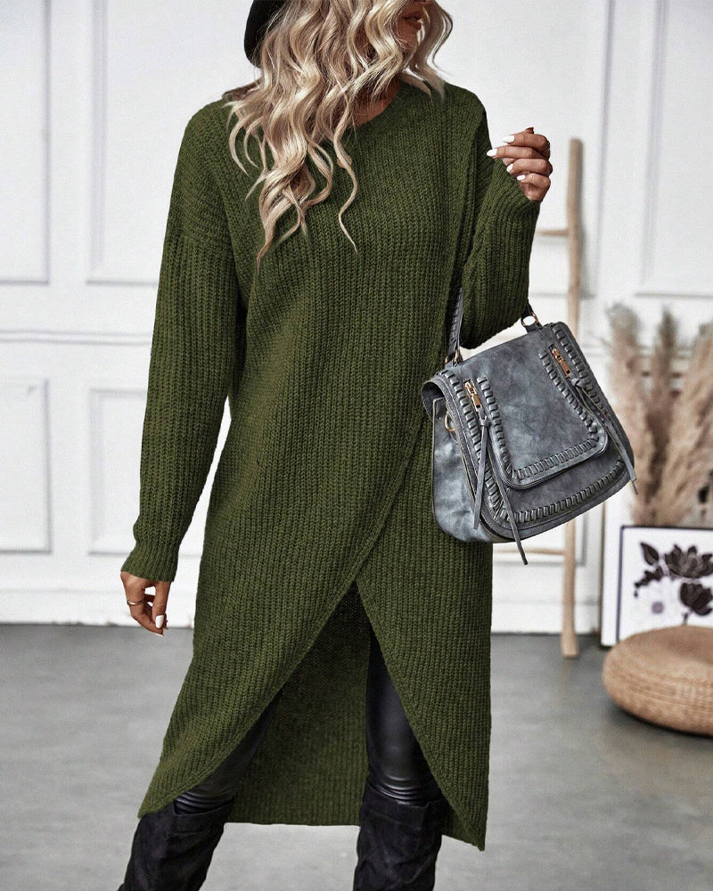 Solid Color Midi Dress in Soft Fabric for Everyday Wear