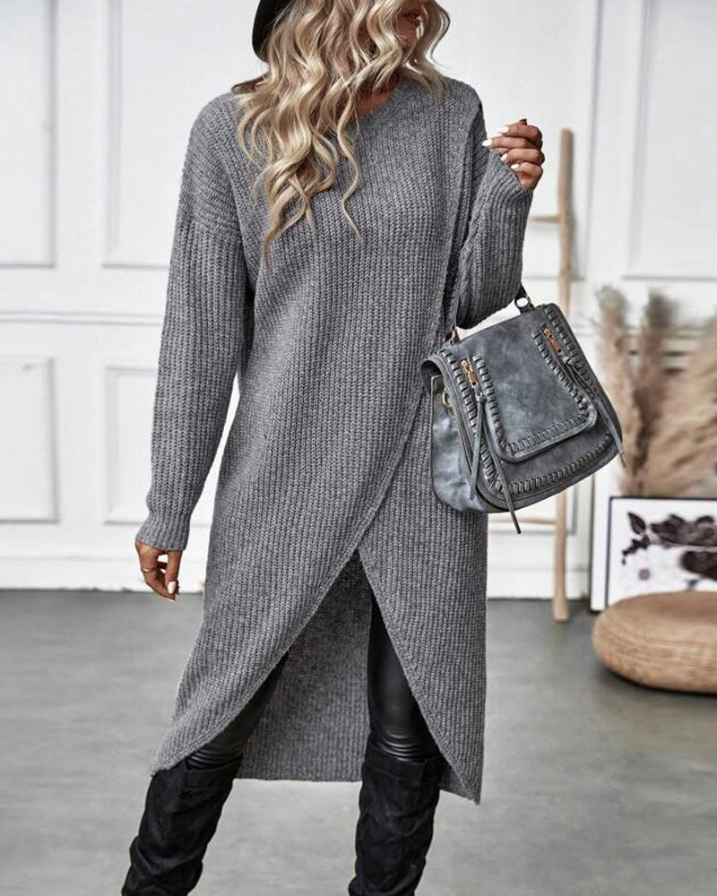 Solid Color Midi Dress in Soft Fabric for Everyday Wear