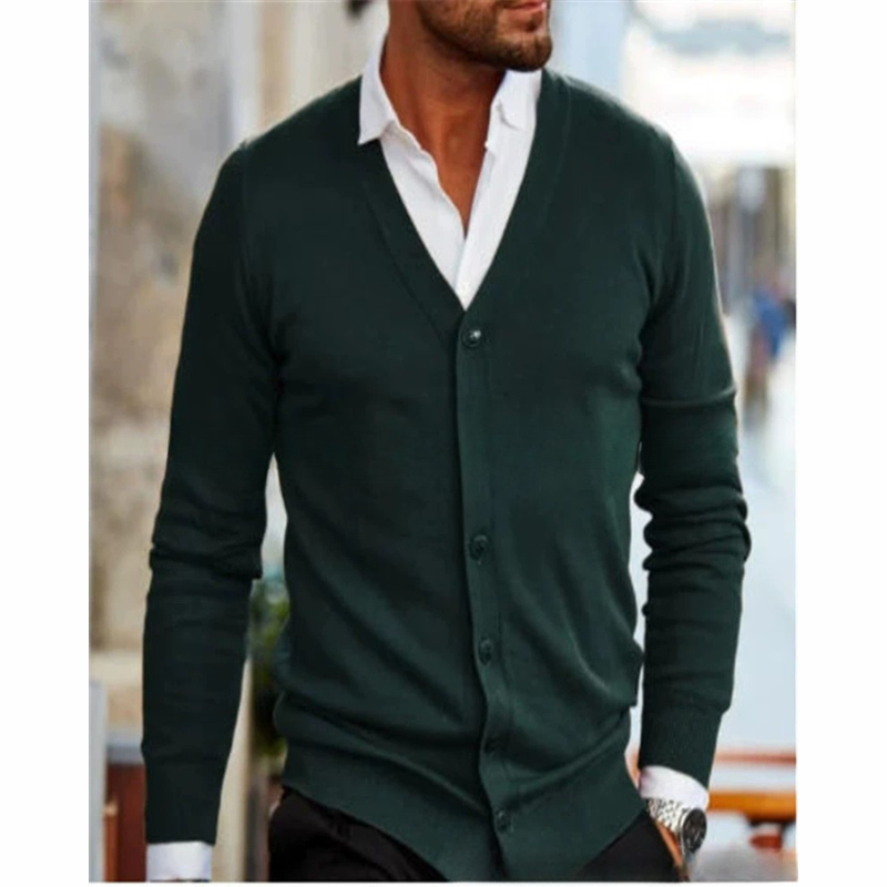 Men’s Cardigan - V-Neck Button Down - Soft Knit - Ribbed Cuffs - Modern Fit