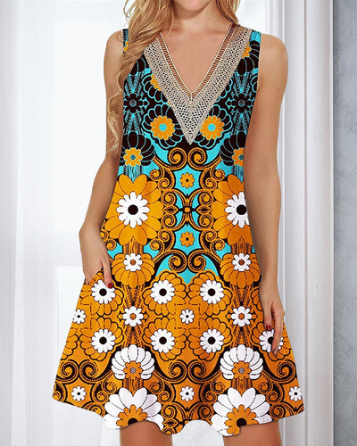 Sleeveless V-Neck Short Dress for Women - Elegant and Breathable Style