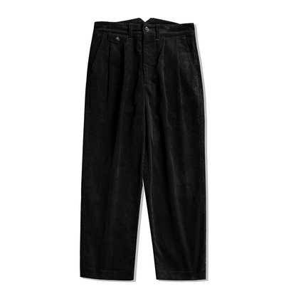 Men's corduroy pants with relaxed fit and high waist