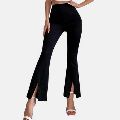 High waist split hem long pants for women