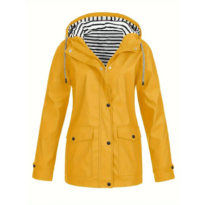 Women’s Raincoat – Relaxed Fit – Adjustable Hood – Mid-Length Outdoor Wear
