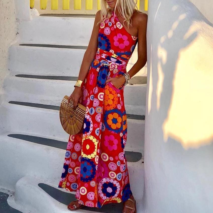 Women's Summer Dress - Elegant Printed Maxi Dress