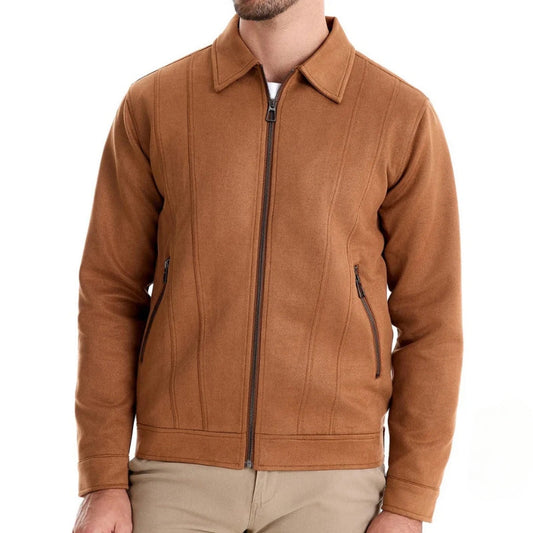 Men’s Tailored Jacket – Wool Blend – Zip Front – Hip Length