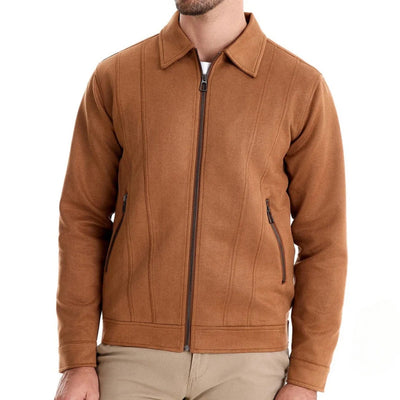 Men’s Tailored Jacket – Wool Blend – Zip Front – Hip Length