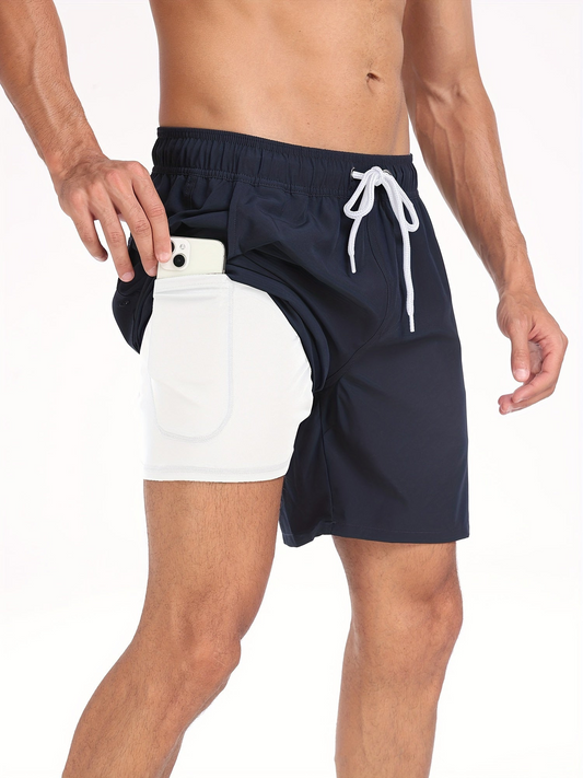 Men’s Swim Trunks – Quick Dry – Regular Fit – Mid-Thigh – Supportive Inner Layer