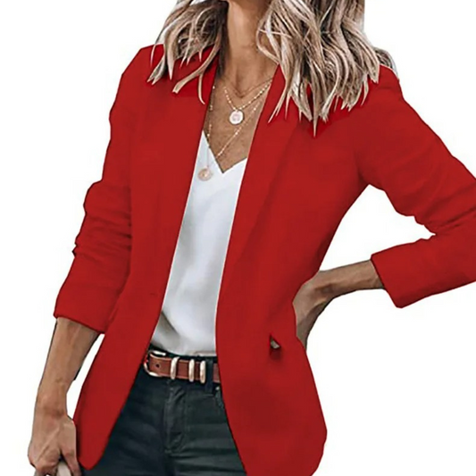 Women's Blazer - Tailored Fit - Long Sleeve - Elegant Formal Jacket