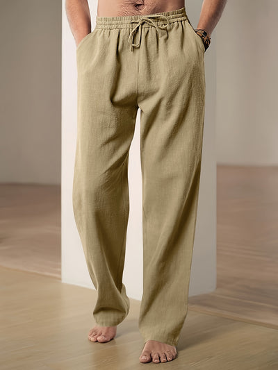 Relaxed fit drawstring pants for men