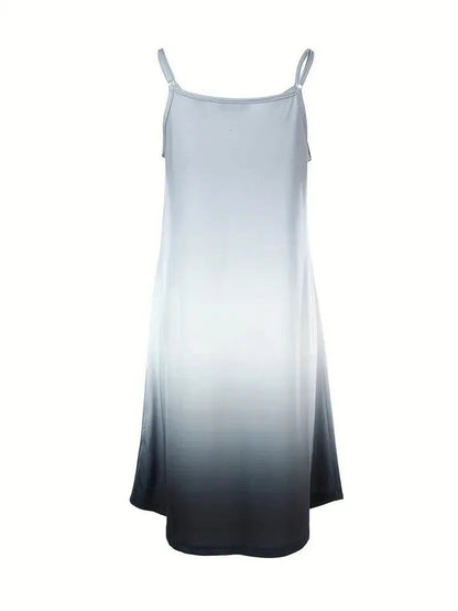 Women's Sundress - Sleeveless Flowy Fit - Scoop Neck Knee-Length Casual Wear