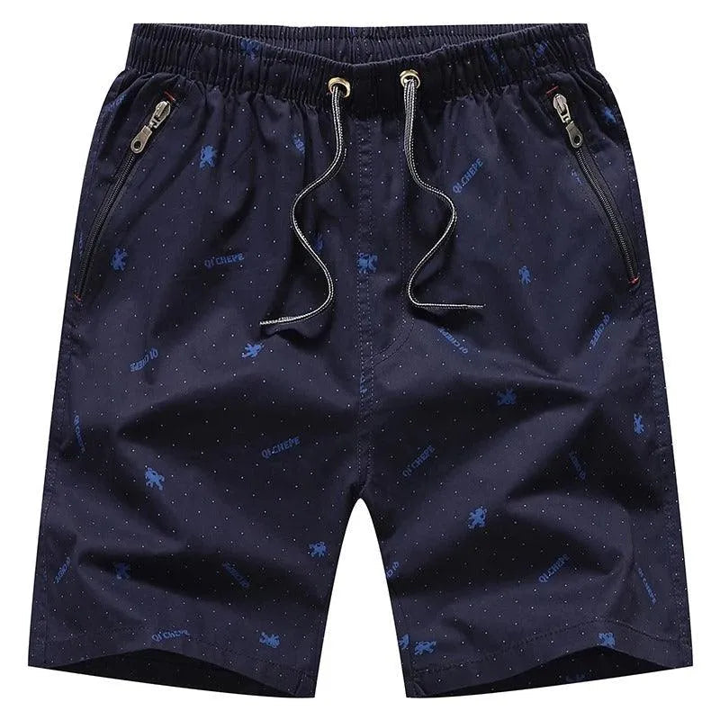 Men’s Casual Shorts - Breathable Blend - Relaxed Fit - Knee-Length - Zipper Pocket
