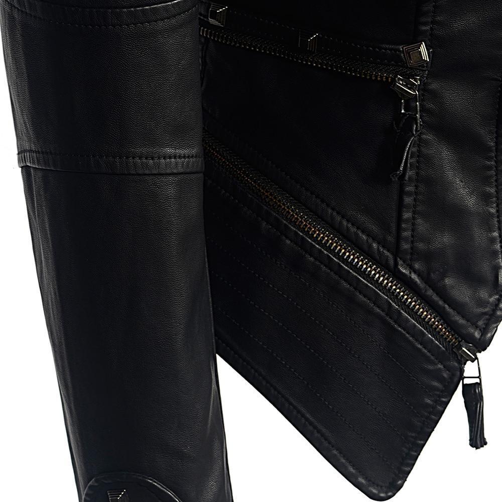 Gothic leather jacket for women