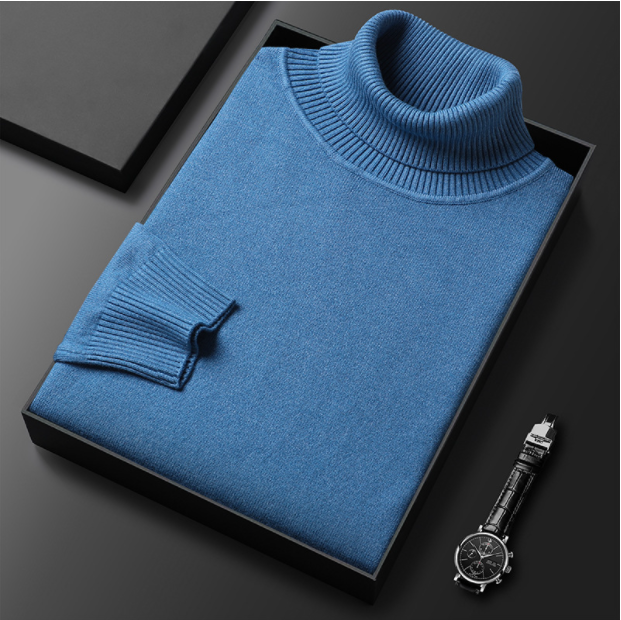 Men's slim-fit turtleneck knitted sweater