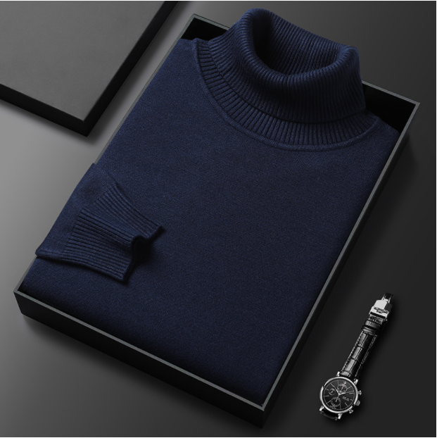 Men's slim-fit turtleneck knitted sweater