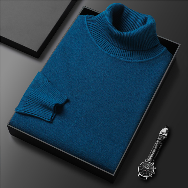 Men's slim-fit turtleneck knitted sweater