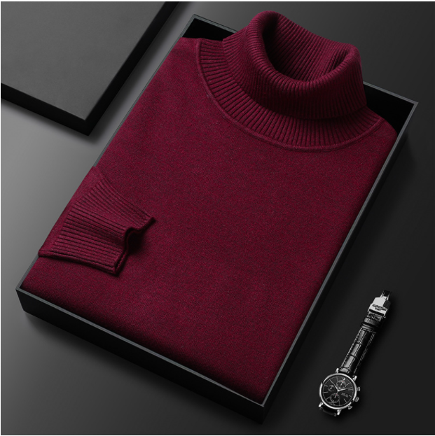 Men's slim-fit turtleneck knitted sweater