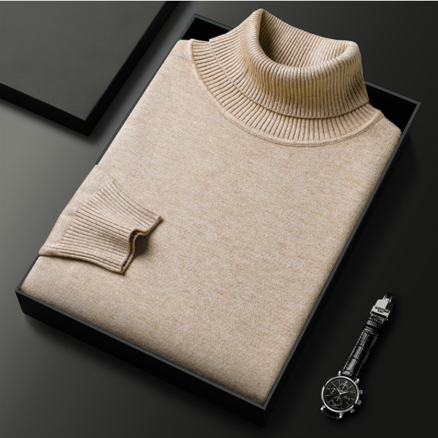 Men's slim-fit turtleneck knitted sweater