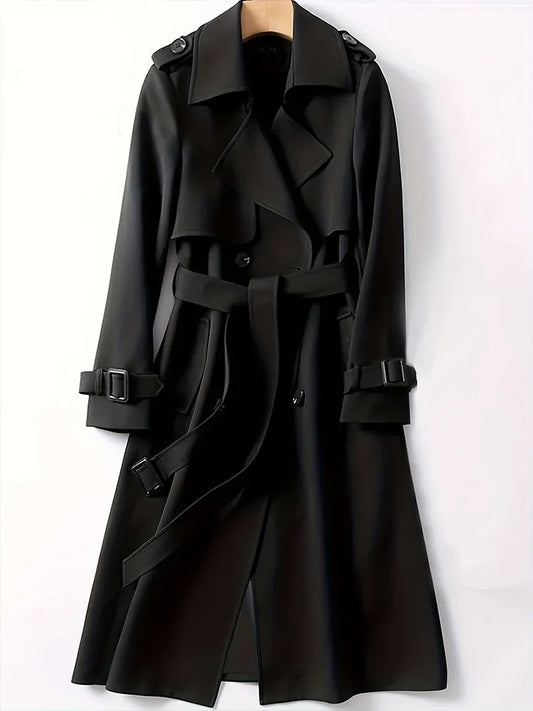 Women's double breasted trench coat with belt