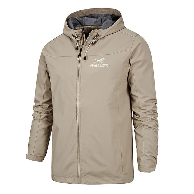 Men’s Hooded Windbreaker - Lightweight Zip-Up Jacket - Water-Resistant Casual Outerwear