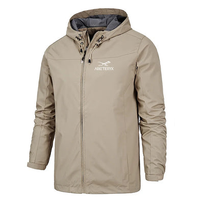 Men’s Hooded Windbreaker - Lightweight Zip-Up Jacket - Water-Resistant Casual Outerwear
