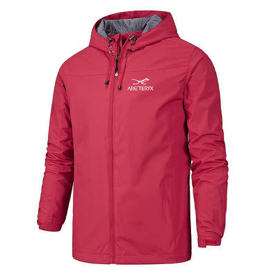 Men’s Hooded Windbreaker - Lightweight Zip-Up Jacket - Water-Resistant Casual Outerwear