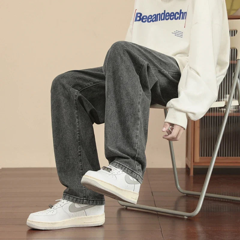 Men's Straight Leg Denim Jeans - Relaxed Fit - Durable Classic Everyday Wear