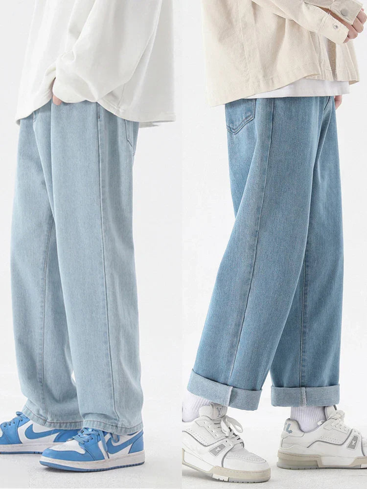Men's Straight Leg Denim Jeans - Relaxed Fit - Durable Classic Everyday Wear