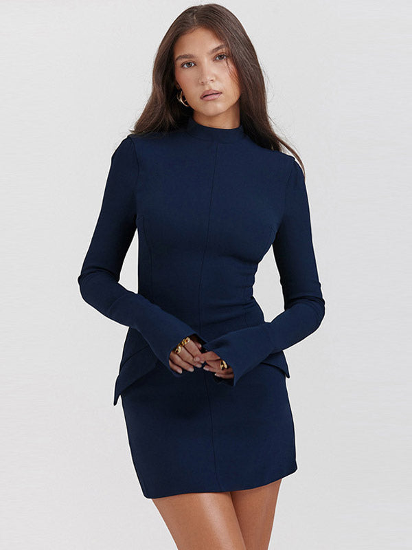 Women's Elegant Turtleneck Sweater Dress - Comfortable & Stylish