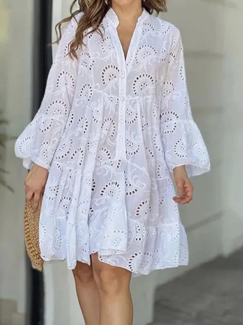 Stylish Summer Dress with V-Neckline for Women