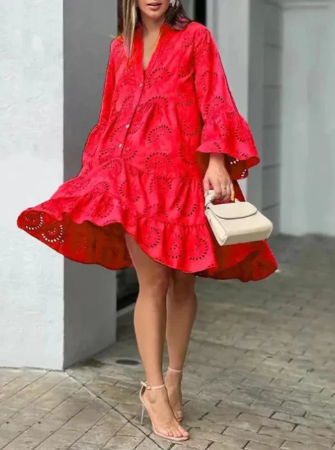 Stylish Summer Dress with V-Neckline for Women