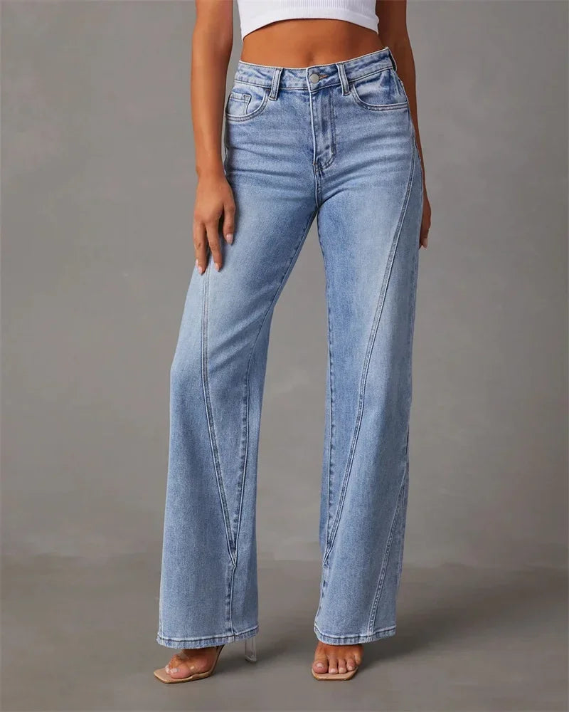 Women's elegant wide-leg jeans