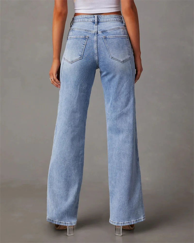 Women's elegant wide-leg jeans