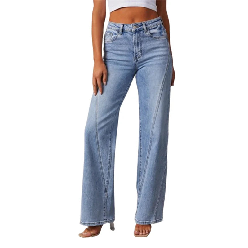 Women's elegant wide-leg jeans