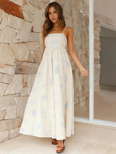 Women’s Maxi Dress – Spaghetti Straps – A-Line Fit – Lightweight Casual Wear