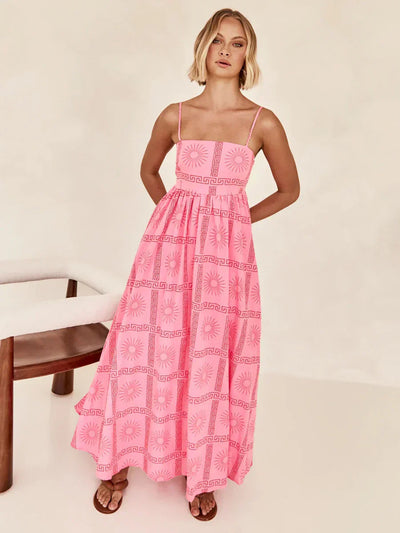Women’s Maxi Dress – Spaghetti Straps – A-Line Fit – Lightweight Casual Wear