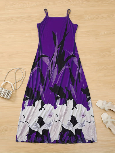 Floral Print Spaghetti Strap Dress for Women - All Season Wear