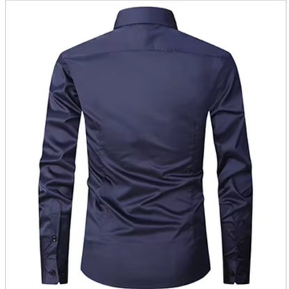 Men's slim fit shirt with contrast buttons long sleeves