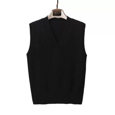 Women’s Sweater Vest – Wool Blend Knit – V-Neck – Ribbed Trim – Relaxed Fit