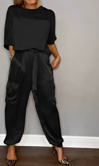 Elegant Women's Two-Piece Loungewear Set – Soft and Stylish Outfit