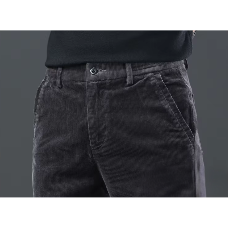 Men's corduroy pants with warm fleece lining