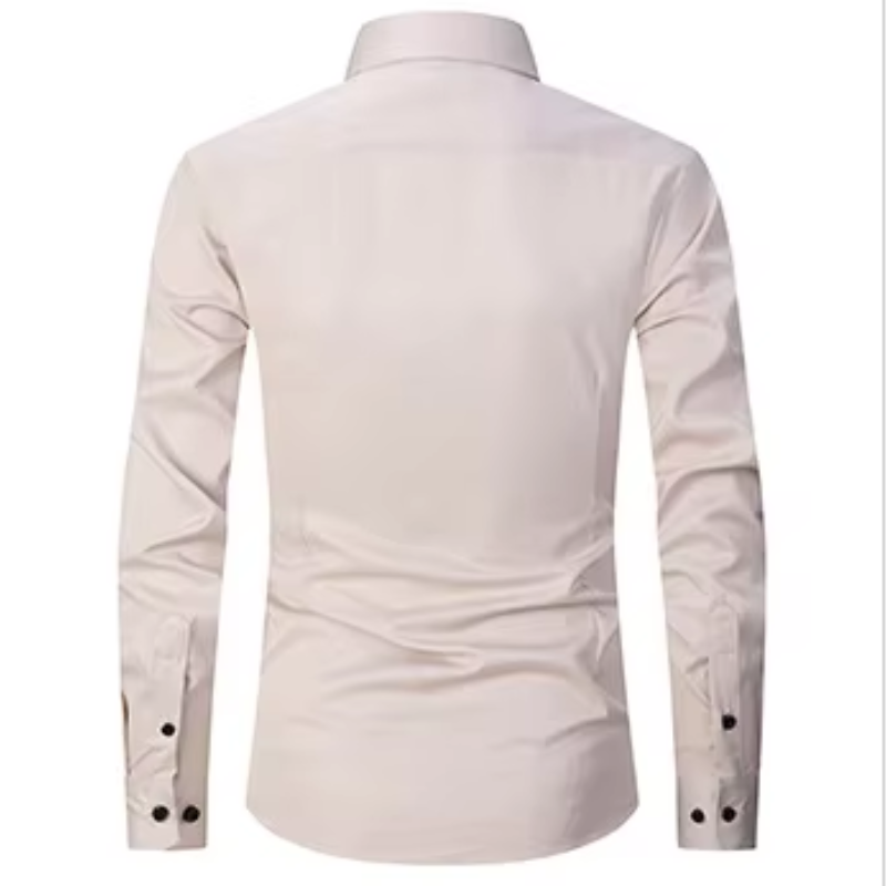 Men's slim fit shirt with contrast buttons long sleeves