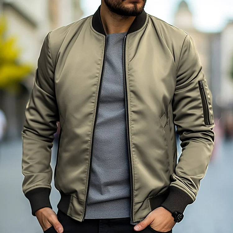 Men's classic zip-up casual outdoor jacket