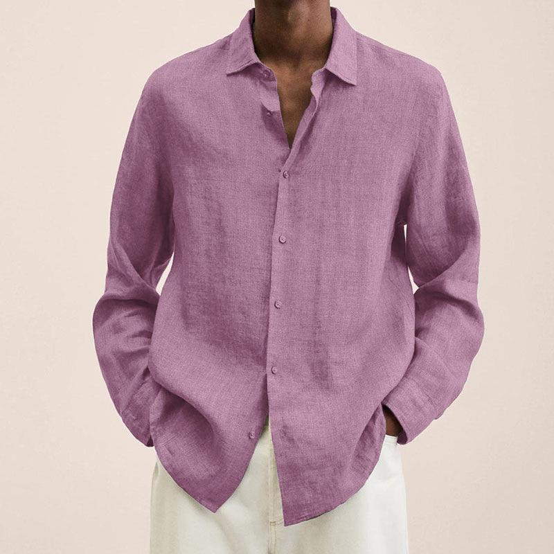 Men’s Button-Down Shirt – Relaxed Fit – Natural Fibers – Long Sleeve Versatile Style