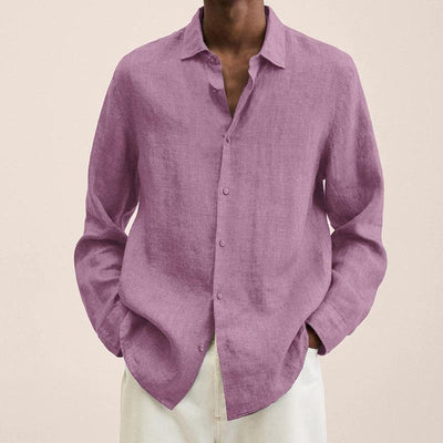 Men’s Button-Down Shirt – Relaxed Fit – Natural Fibers – Long Sleeve Versatile Style