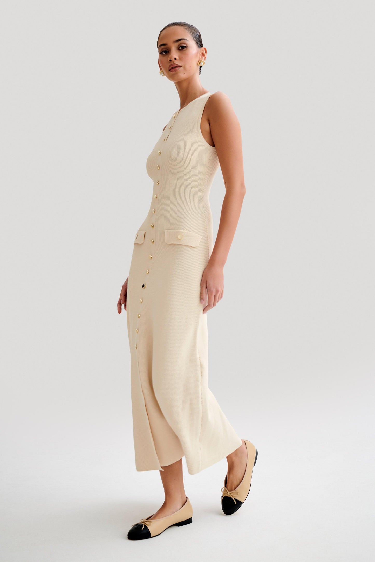 Sleeveless Button-Up Maxi Dress for Women