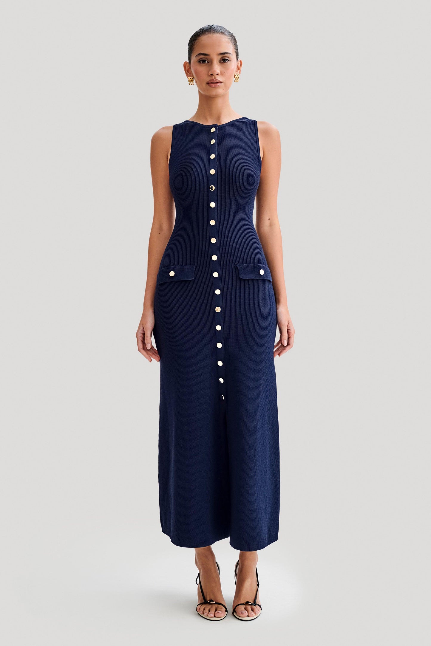 Sleeveless Button-Up Maxi Dress for Women